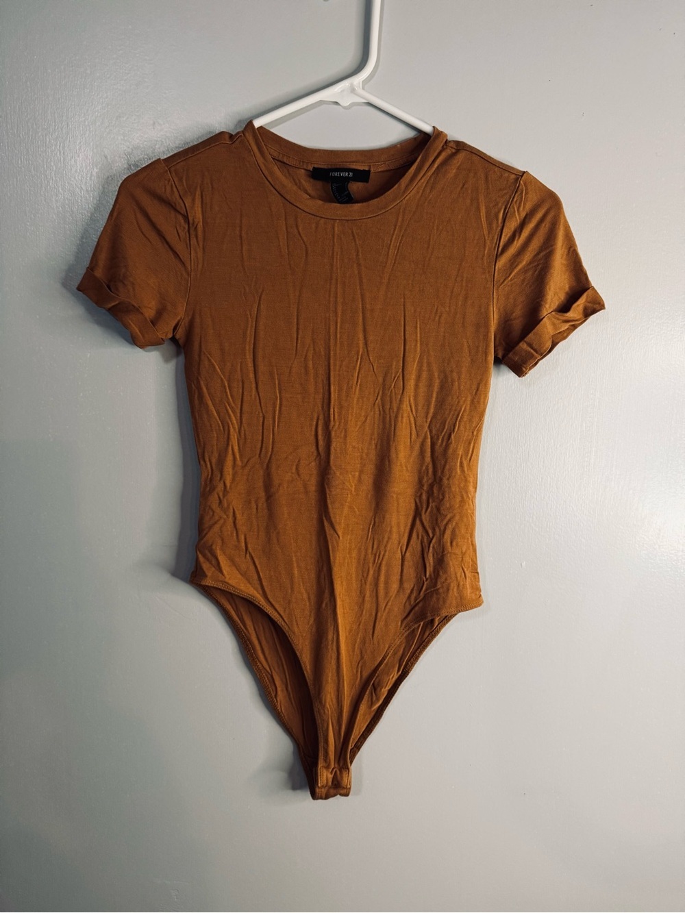 Forever 21 Rust Brown Short Sleeve Bodysuit Size Small